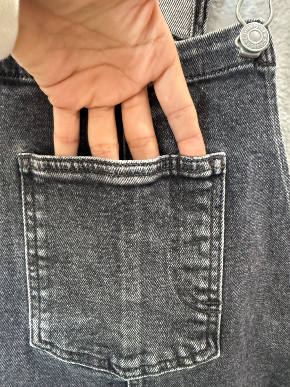 Levi’s Gray Wash Denim Overalls Women’s Small S Straight Leg Y2K Vintage Style - Picture 5 of 14